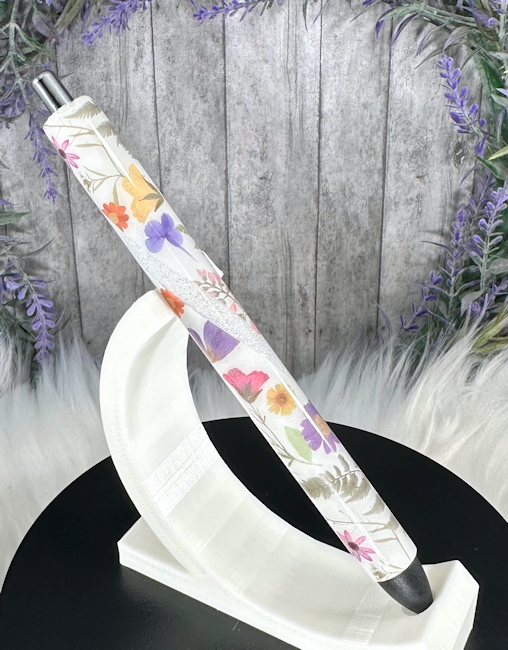 Handmade Colorful Flowers glitter pen with free refill