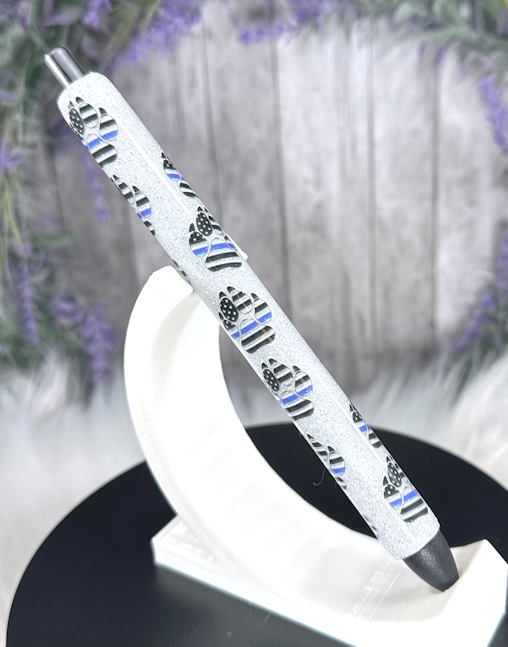 Handmade Police Dog Paws K9 glitter pen with free refill