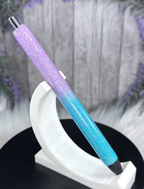 Handmade Lavender and Blue Ombre glitter pen with free refill