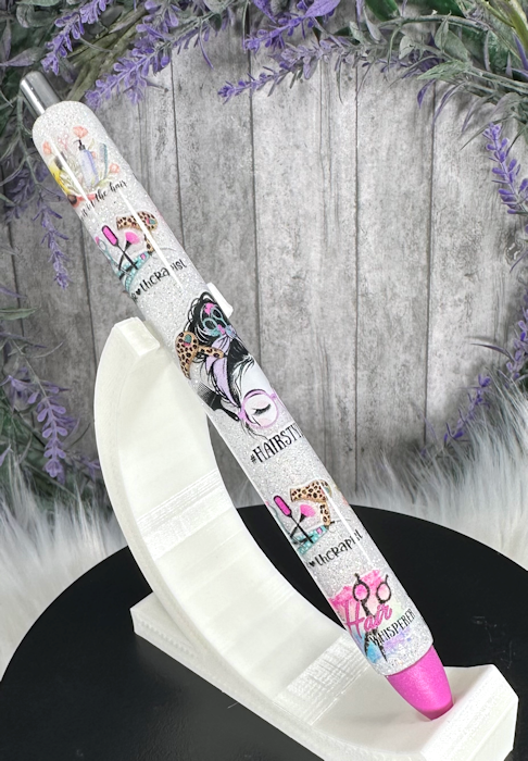 Handmade Hairstylist glitter pen with free refill