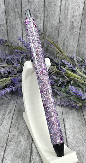 Handmade Mixed Purples glitter pen with free refill