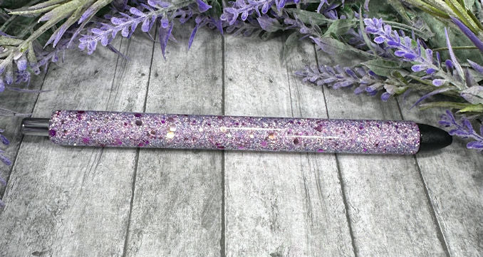 Handmade Mixed Purples glitter pen with free refill