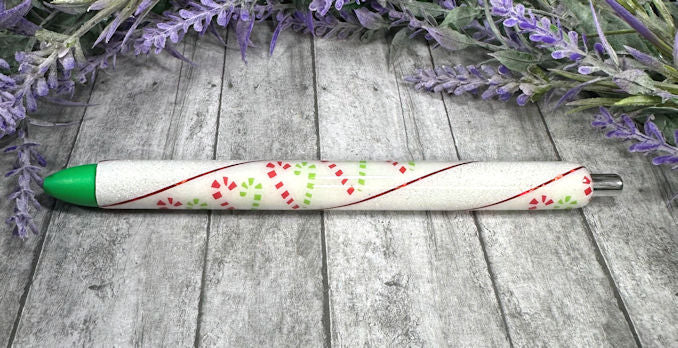 Handmade Christmas Candy Canes glitter pen with free refill