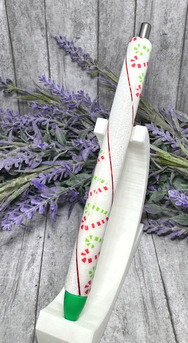 Handmade Christmas Candy Canes glitter pen with free refill