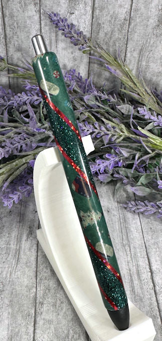 Handmade Merry Christmas Pattern glitter pen with free refill