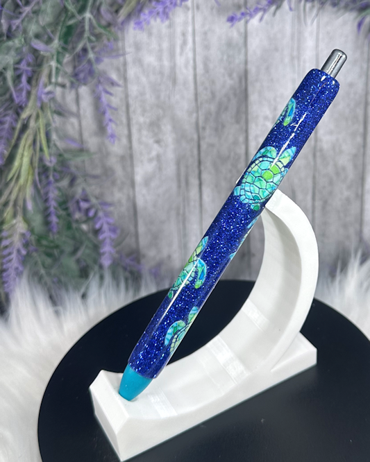 Handmade Sea Turtles glitter pen with free refill 2