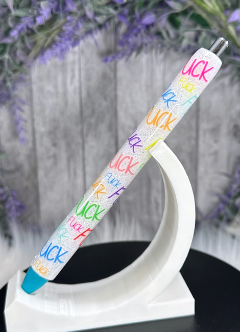 Handmade Bad Words glitter pen with free refill