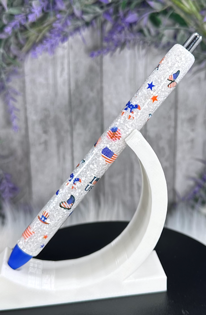 Handmade Patriotic Miniatures glitter pen with free refill