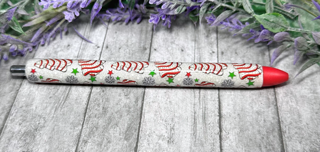 Handmade Little Debbie Christmas Tree Cakes glitter pen with free refill 4