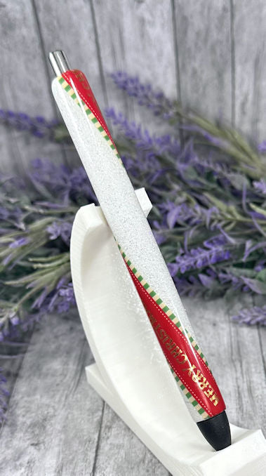 Handmade Merry Christmas Washi Tape glitter pen with free refill