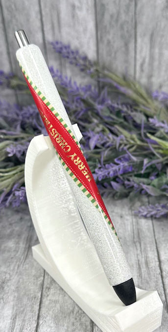 Handmade Merry Christmas Washi Tape glitter pen with free refill