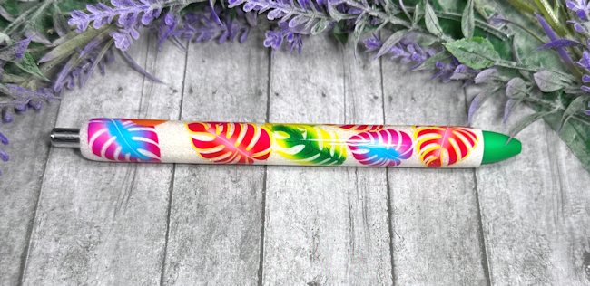 Handmade Colorful Palm Leaves glitter pen with free refill