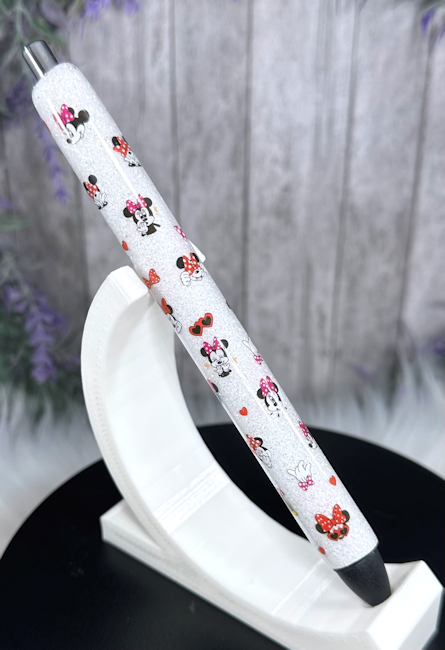 Handmade Miniature Minnie Mouse glitter pen with free refill