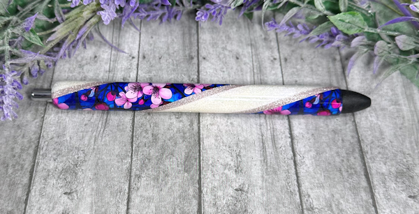 Handmade Cherry Blossoms glitter pen with free refill