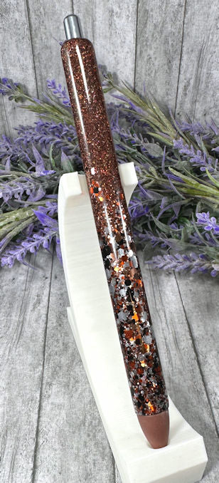 Handmade Ombre Browns glitter pen with free refill