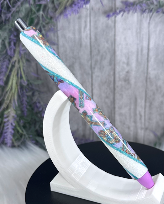 Handmade Celtic Crosses glitter pen with free refill