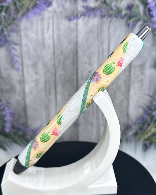 Handmade Cactus Succulents glitter pen with free refill 2