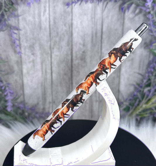 Handmade Wild Horses glitter pen with free refill
