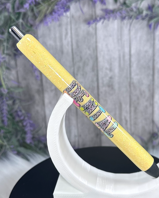 Handmade Dental Assistant Left Handed glitter pen with free refill