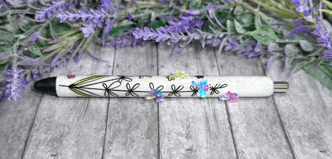 Handmade Miniature Dragonflies glitter pen with free refill