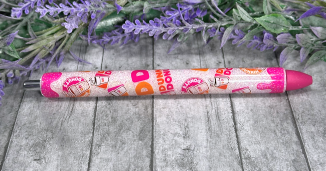 Handmade Dunkin Donuts glitter pen with free refill