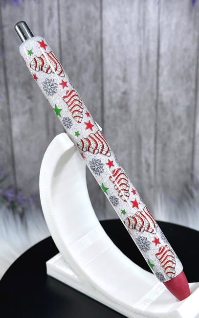 Handmade Little Debbie Cakes glitter pen with free refill 7