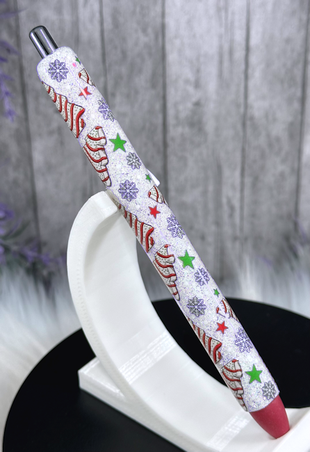 Handmade Little Debbie Cakes glitter pen with free refill 7