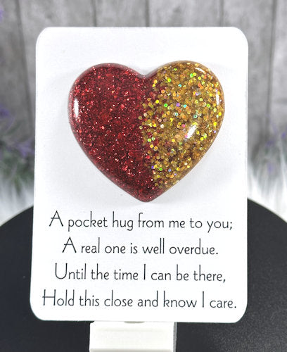Handmade Pocket Hug Red and Gold 2