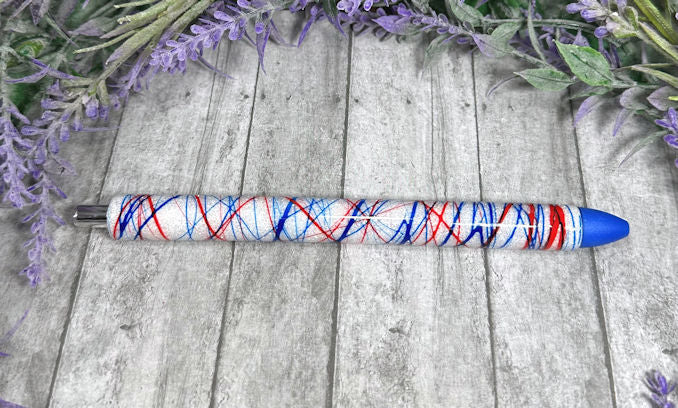 Handmade Red White Blue Spider Gel pen with free refill