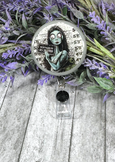 Handmade Halloween Sally Badge Reel