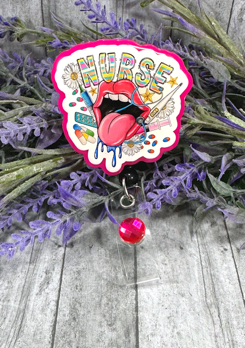 Handmade Nurse Neon Badge Reel