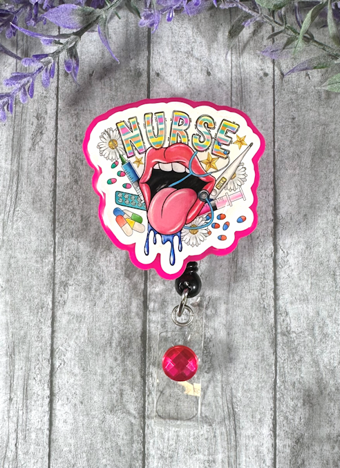 Handmade Nurse Neon Badge Reel