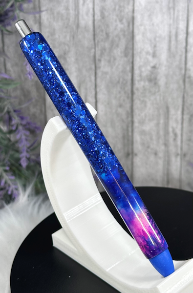 Handmade Ombre Northern Lights with blue glitter pen with free refill