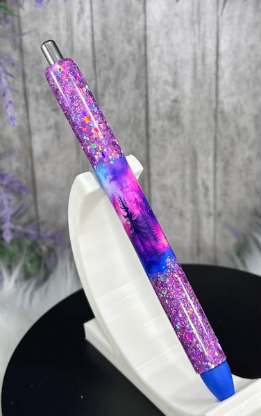 Handmade Peek A Boo Northern Lights with pink glitter pen with free refill