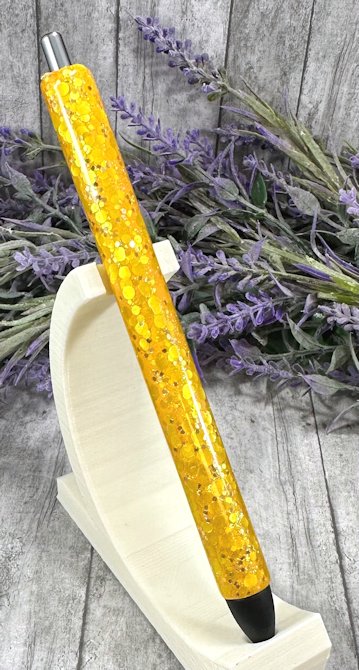 Handmade Butterscotch Yellow glitter pen with free refill