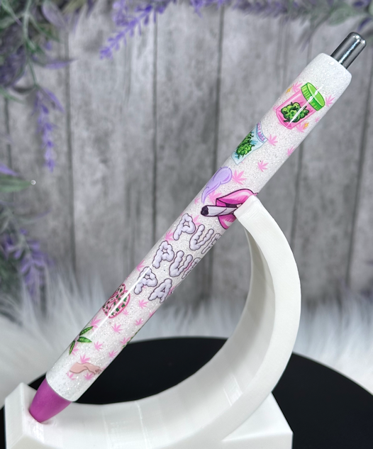Handmade Marijuana Puff Puff Pass  glitter pen with free refill