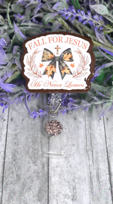 Handmade Fall for Jesus Badge Reel