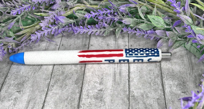Handmade Patriotic Flag Jeep glitter pen with free refill