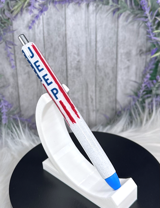 Handmade Patriotic Flag Jeep glitter pen with free refill