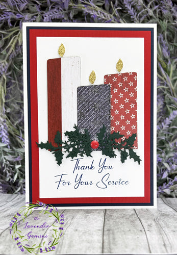 Handmade Soldier Military Candles Christmas Card 4