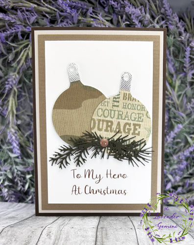 Handmade Soldier Military Christmas Camouflage Ornaments Card