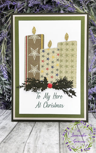 Handmade Soldier Military Camouflage Candles Christmas Card