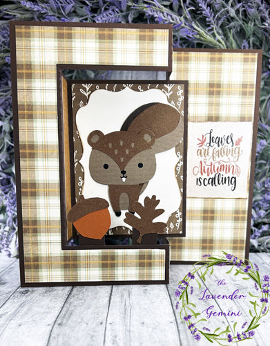 Handmade 3D Squirrel Autumn Fall Card 2