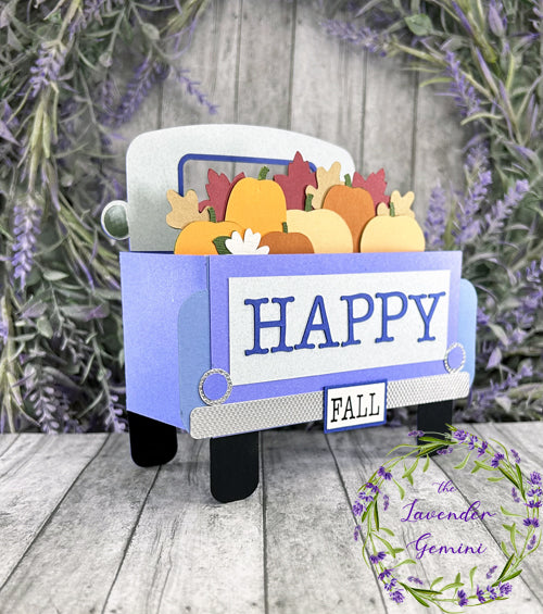 Handmade 3D Blue Country Truck Autumn Fall Card