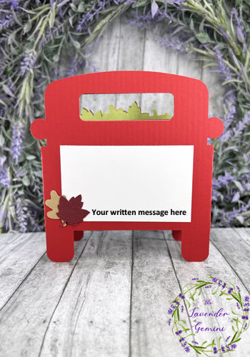 Handmade 3D Red Country Truck Autumn Fall Card