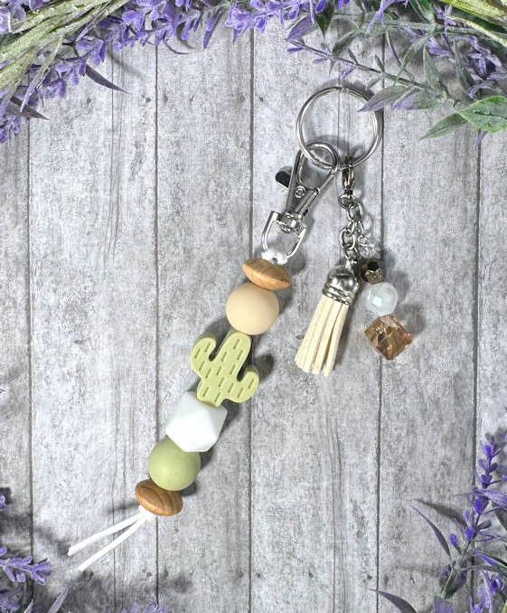 Handmade Cactus Key Fob Wristlet