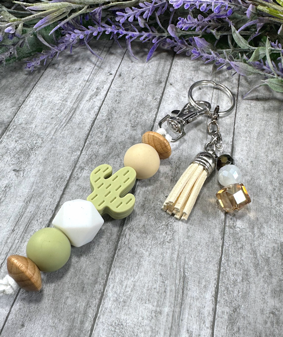 Handmade Cactus Key Fob Wristlet