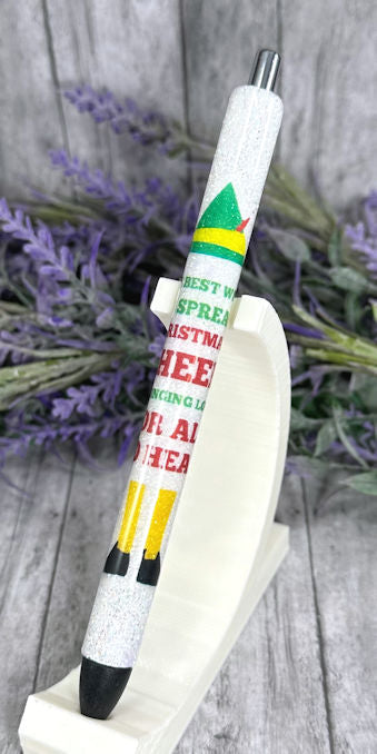 Handmade Elf wrapped glitter pen with free refill