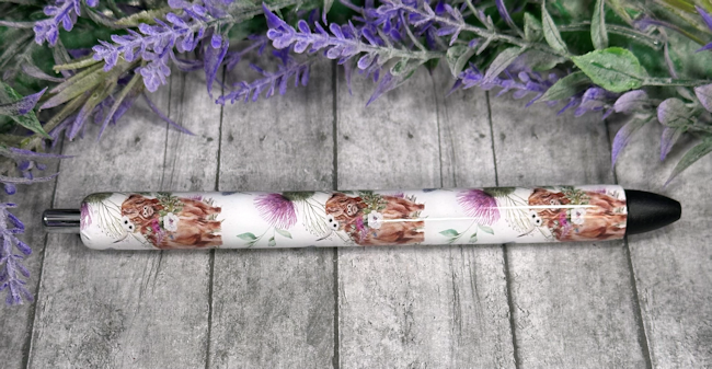 Handmade BOHO Highland Cows glitter pen with free refill 2
