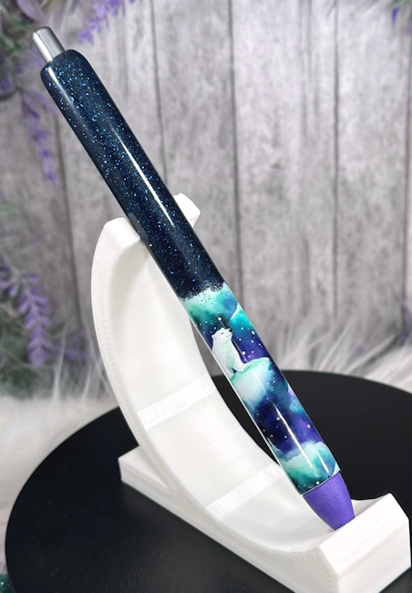 Handmade Polar Bears with Midnight Blue glitter pen with free refill